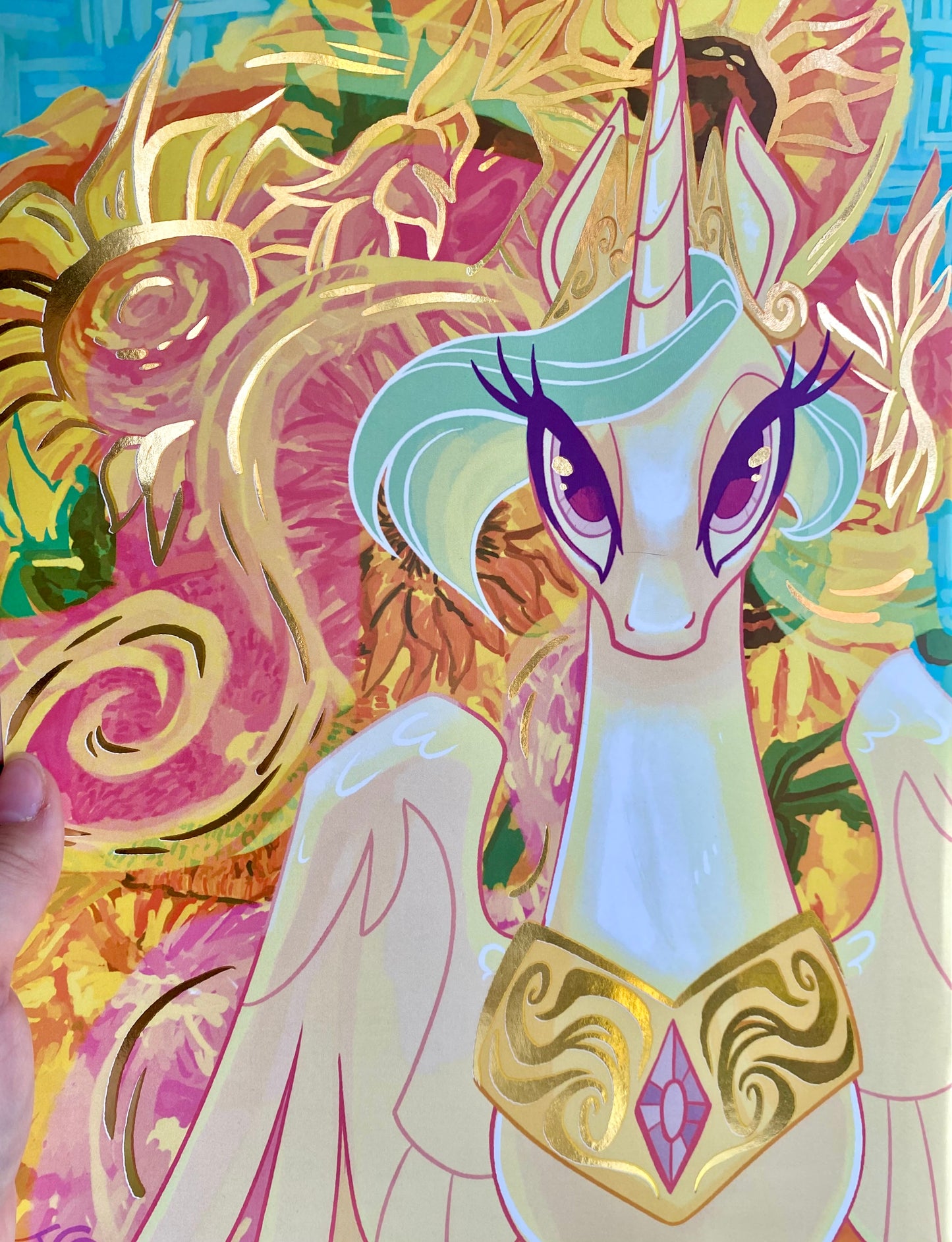 Gold Foil Print - Sunflowers Celestia
