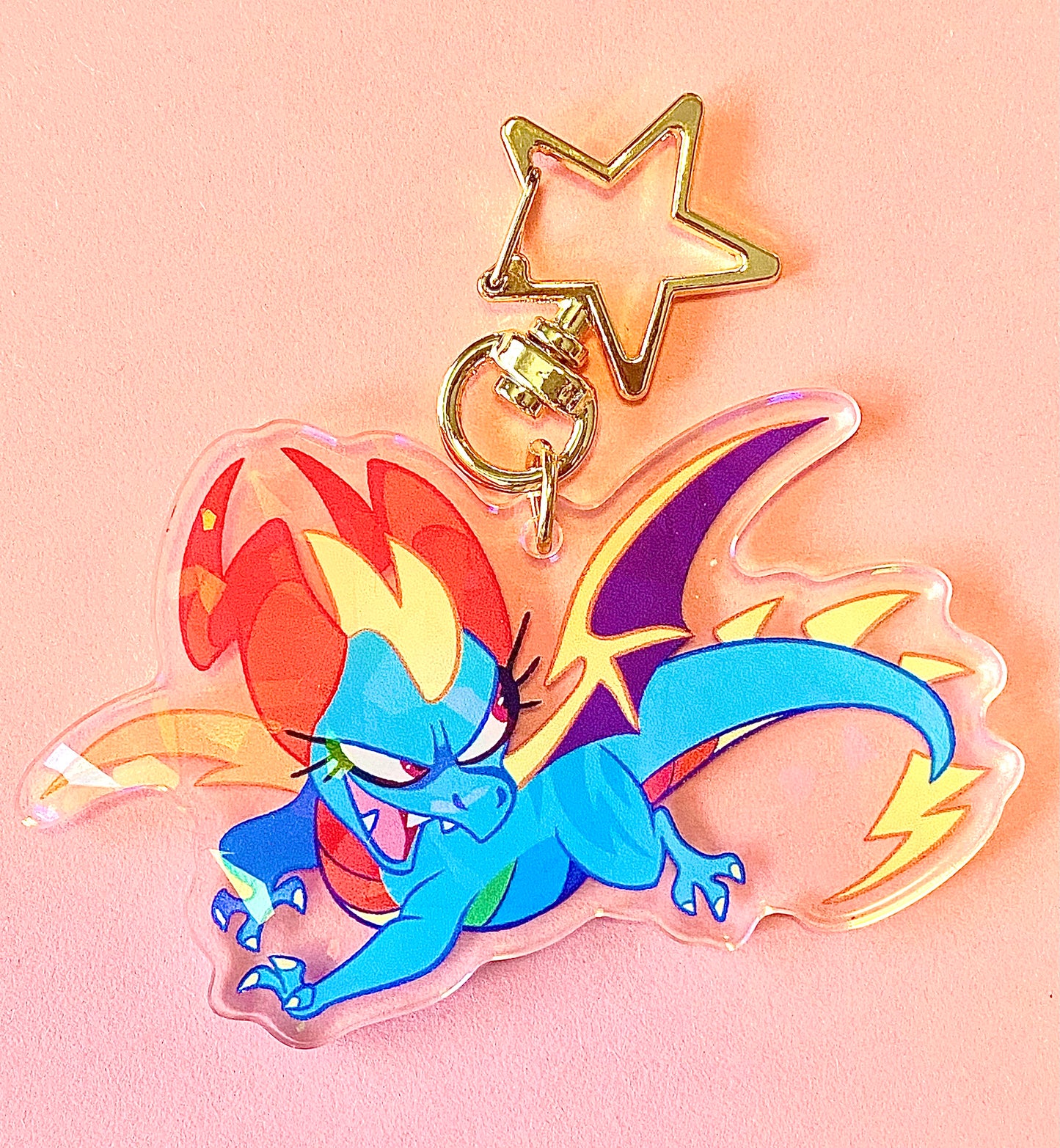 Dragon Keychain - Rainbow